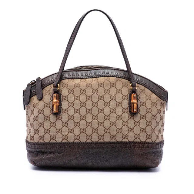Beige Gucci GG Canvas Laidback Crafty Handbag in Beige Canvas from Designer Revival