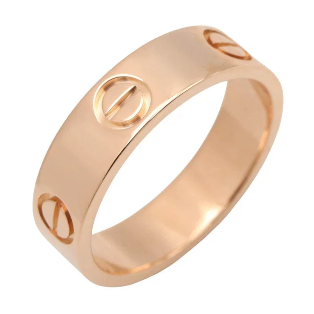 Cartier Love Au750 Pink Gold Ring Size 14 in Pink from LuxUness