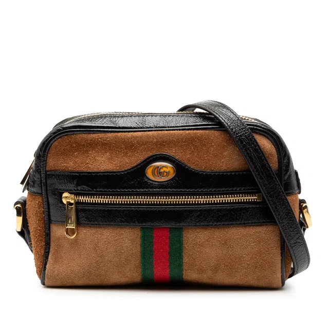 Brown Gucci Mini Suede Ophidia Crossbody in Brown Suede from Designer Revival