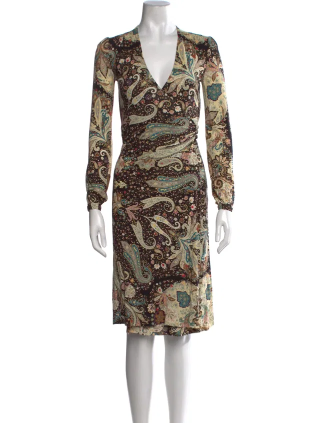 Etro Paisley Print Midi Length Dress in black from The RealReal