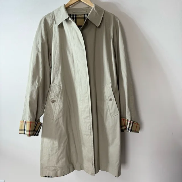 Burberry Beige Trench Coat With Signature Nova Check Trim in brown|neutral from Poshmark