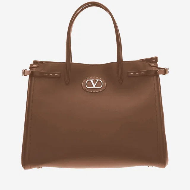 Valentino Garavani Antibes Top Handle Bag — Brown Calfskin in Brown Calfskin from HEWI