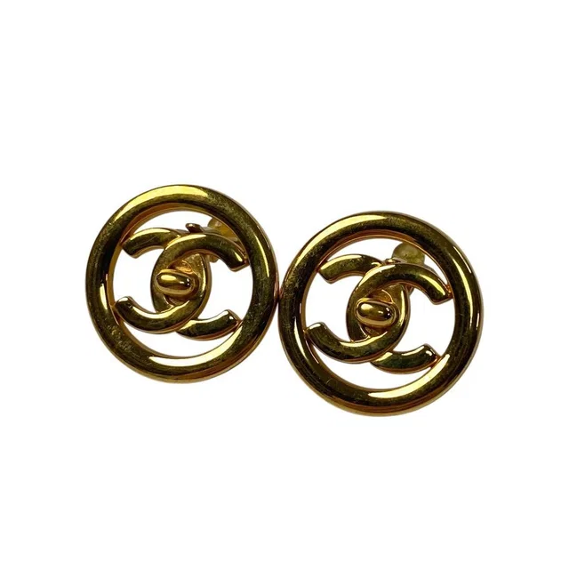 Chanel 97P CC Logo Earrings Gold in Gold from The Reluxe