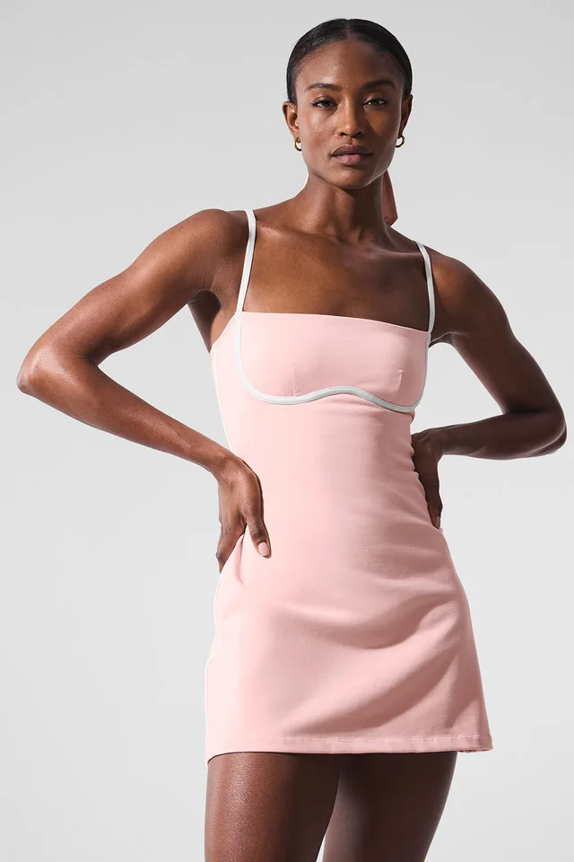 Alo Yoga Airbrush Streamlined Dress - Pink Quartz/White in White from Alo Yoga, photo 1 of 1