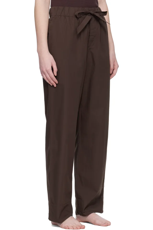 Tekla Brown Poplin Pyjama Pants, photo 2 of 4 from SSENSE