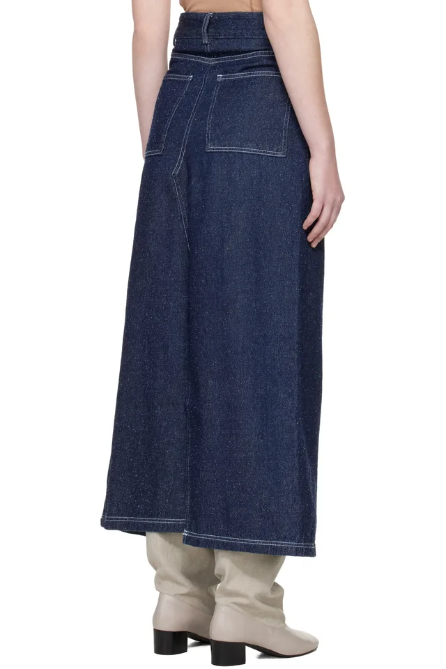 Baserange Blue Tajo Denim Maxi Skirt, photo 3 of 4 from SSENSE