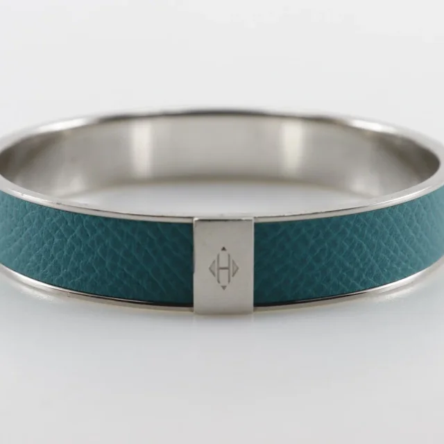 Hermès KAWAII Vau Epsom Metal Bangle in Blue Others from LuxUness, photo 5 of 6
