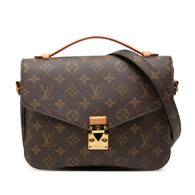 Brown Louis Vuitton Monogram Pochette Metis Satchel in Brown Coated canvas from Designer Revival