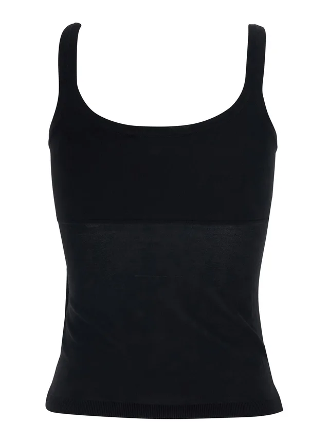 MAX MARA Black Top with Round Neck in Viscose Woman in Black 92% Viscose 8% Polyester, photo 4 of 6 from Gaudenzi Boutique