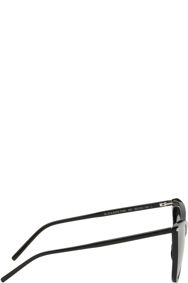Saint Laurent Black SL 214 Kate Thin Sunglasses, photo 2 of 4 from SSENSE