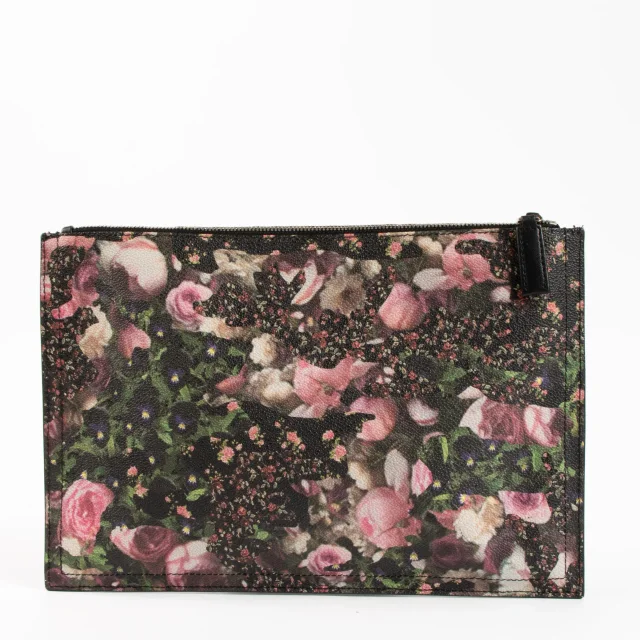 Givenchy Black Floral Coated Cavans Antigona Clutch in Black Canvas from Labellov, photo 3 of 5