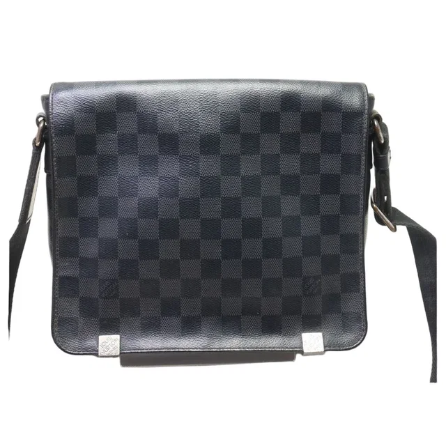 Louis Vuitton District PM Damier Graphite Shoulder Bag in Grey Leather from The Reluxe