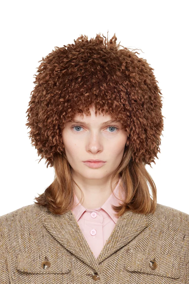 SSENSE Exclusive Brown Faux Fur Beanie, image 1 of 1 from SSENSE