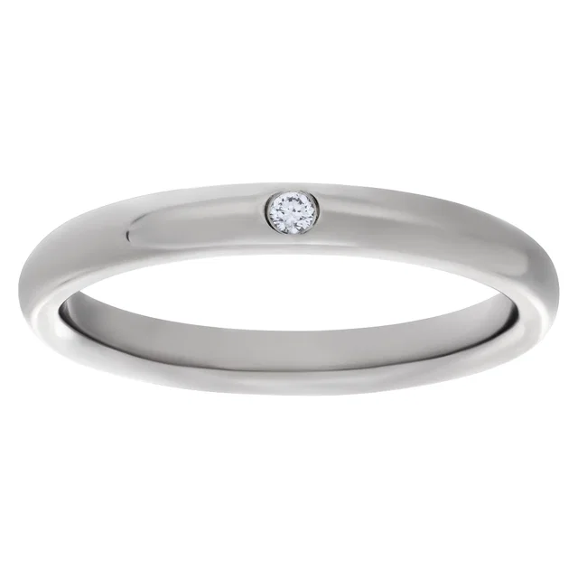 Tiffany & Co. Elsa peretti band w single diamond in Platinum from Gray And Sons