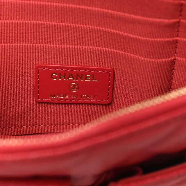 Chanel Caviar Quilted Polly Pocket Pouch Red in Red Caviar leather from FASHIONPHILE, photo 7 of 9