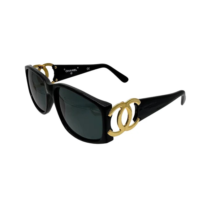 Chanel Vintage Cocomark Sunglasses Black Eyewear in Black from Luxury Promise