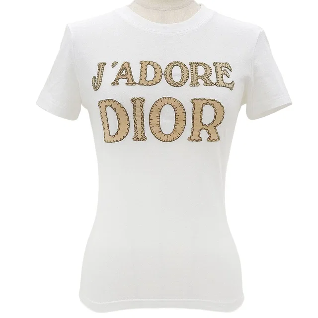 Dior John Galliano Era Logo Short Sleeve T-Shirt #36 White in White from VINTAGE QOO TOKYO