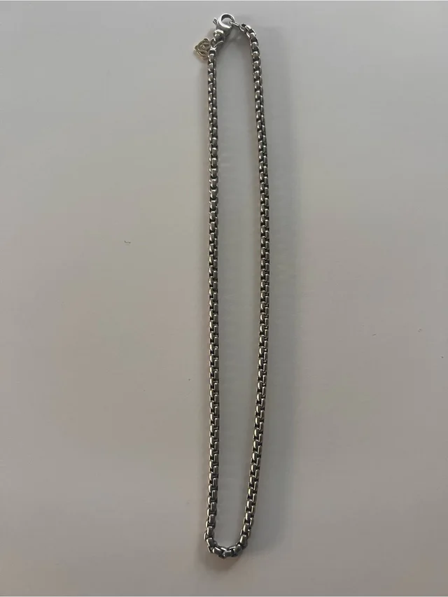 David Yurman Sterling Silver Box Chain Necklacd 15.5 in silver|gray from Poshmark