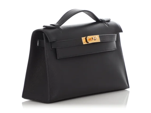 Hermès Swift Kelly Pochette in Black Swift leather from Ann's Fabulous Finds, photo 2 of 2