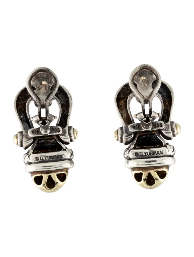David Yurman Two-Tone Acorn Doorknocker Earclips in multicolor from The RealReal