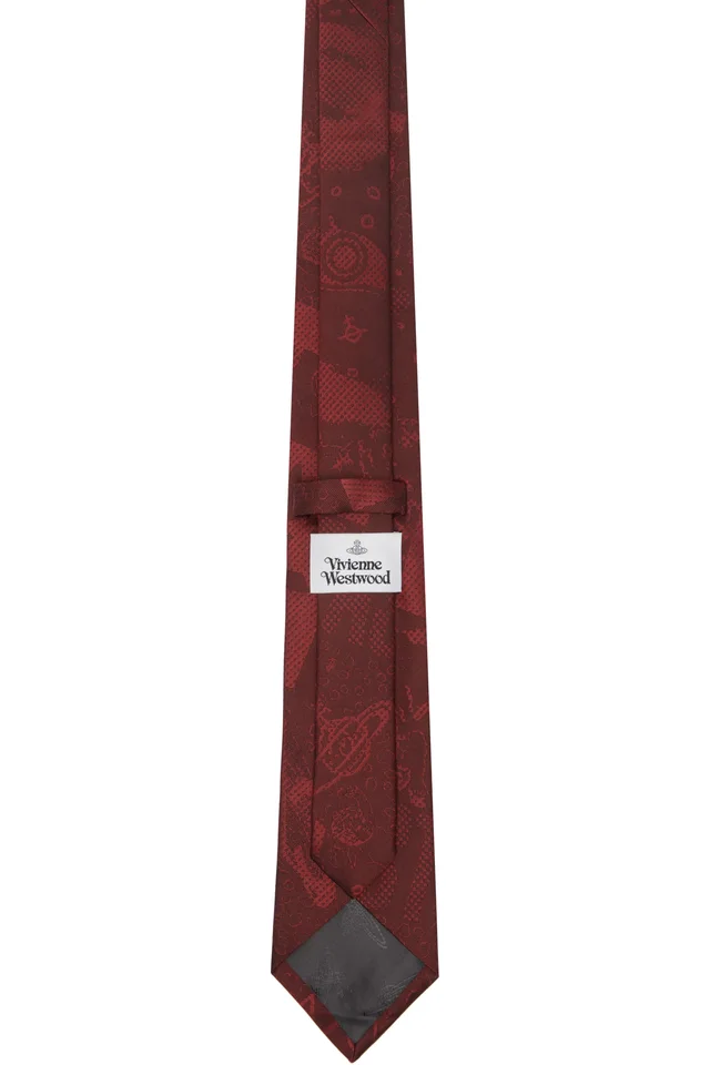 Vivienne Westwood Burgundy 8.5cm 'Rock' Tie, photo 2 of 3 from SSENSE