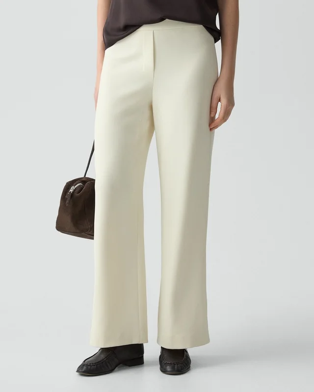 Theory Wide-Leg Pull-On Pant in Admiral Crepe, photo 5 of 6 from Theory