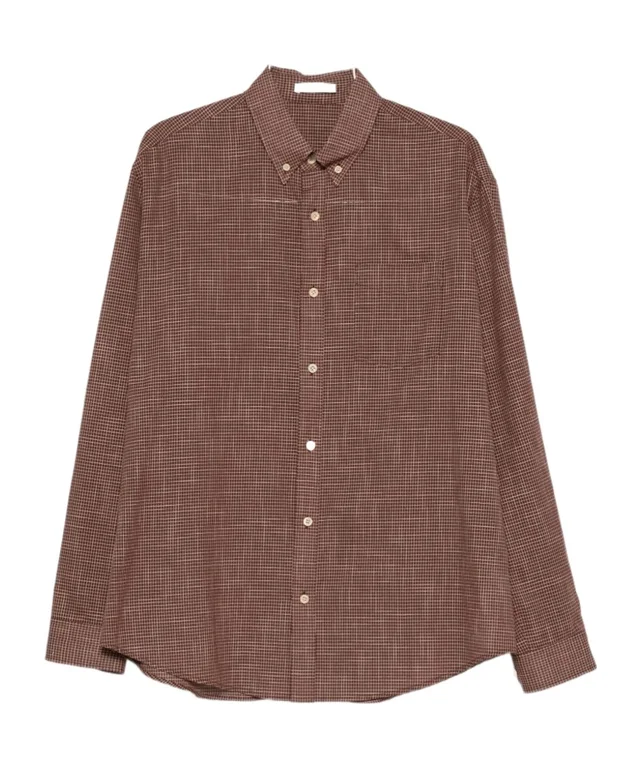 The Row Pompeo cotton shirt in Cotton 100% Details: Single Row Buttons Description: This shirt, with its unique brown plaid pattern, exudes understated charm and is…, photo 1 of 1