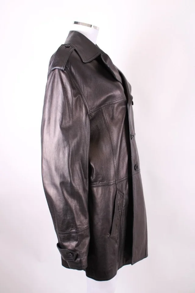 Dolce & Gabbana Leather Zebra Lining Coat Black M in Black Leather from Luxury Promise, photo 2 of 2