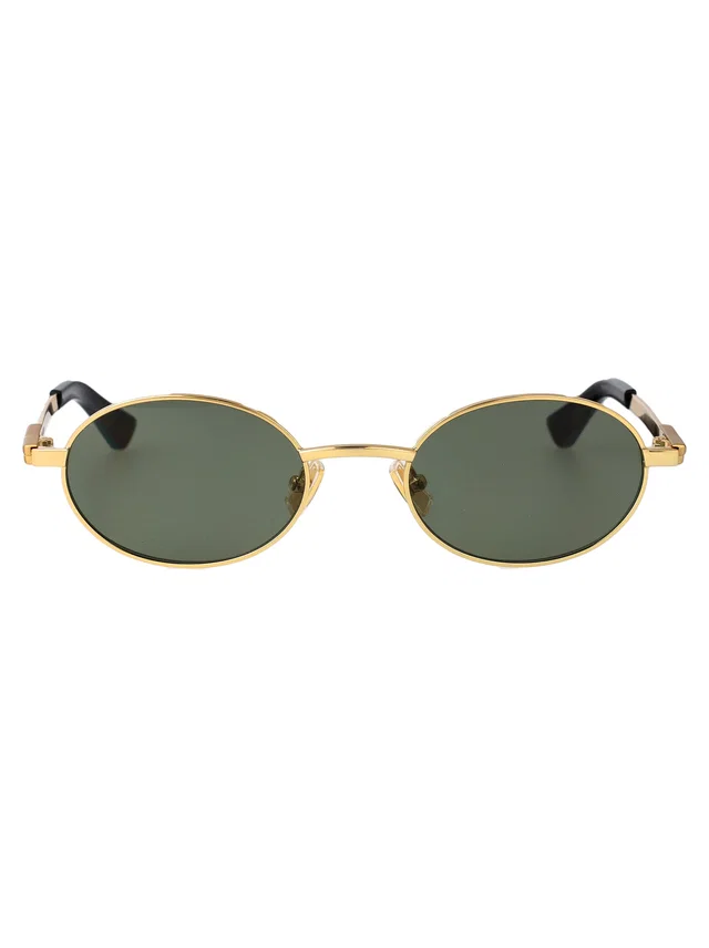 Bottega Veneta Bv1470s Metal Oval Frame Sunglasses — Gold in Gold from HEWI