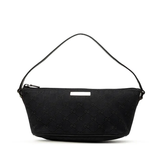Black Gucci GG Canvas Boat Shoulder Bag in Black Canvas from Designer Revival, photo 1 of 1