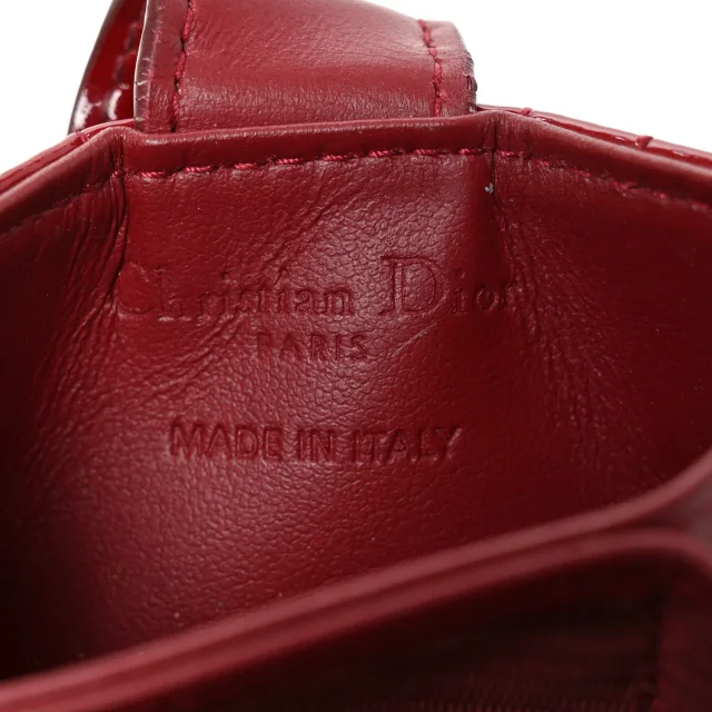 Patent Cannage Lady Dior 5-Gusset Card Holder Scarlet in Red Patent leather from FASHIONPHILE, photo 6 of 8