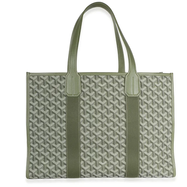 Goyard Khaki Goyardine Canvas Villette Tote in Green Canvas from myGemma