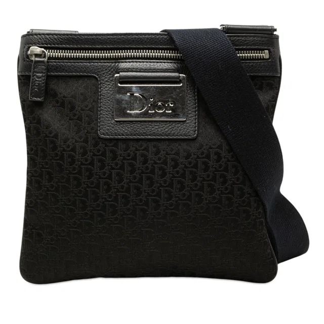 Black Dior Diorissimo Trotter Canvas Street Chic Crossbody in Black Canvas from Designer Revival