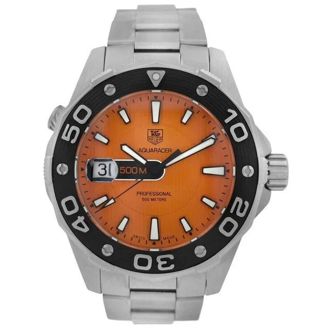 TAG Heuer Aquaracer Orange Dial Mens Watch WAJ1113.BA0870 in blue|gray|black|orange|silver from Jomashop.com