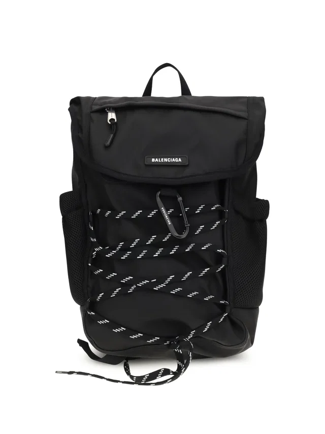 Balenciaga Metal Carabiner Detail Backpack — Black Nylon in Black Nylon from HEWI