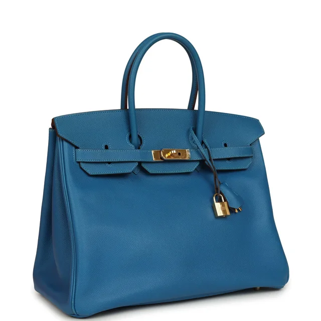 Hermès Birkin 35 Bleu Izmir Epsom Gold Hardware in Blue Epsom leather from Madison Avenue Couture, photo 2 of 2