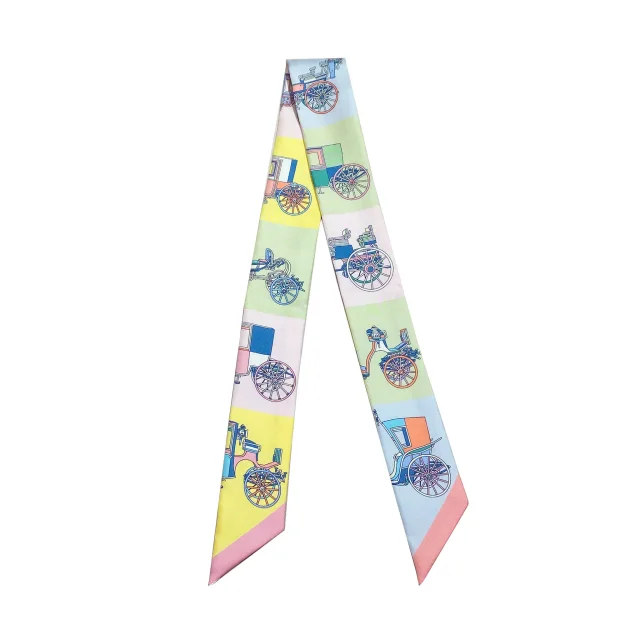 Hermès Twilly VOITURES EXQUISES Multi-color in Multicolor Silk from Ginza Xiaoma, photo 2 of 3