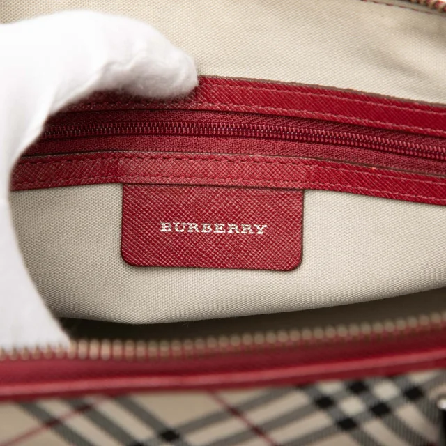 Beige Burberry Nova Check Canvas Handbag in Beige Canvas from Designer Revival, photo 5 of 7