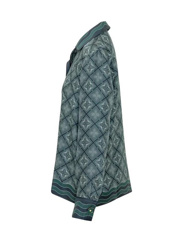 Casablanca Geometric Silk Pyjama Shirt, photo 2 of 7 from SENSER