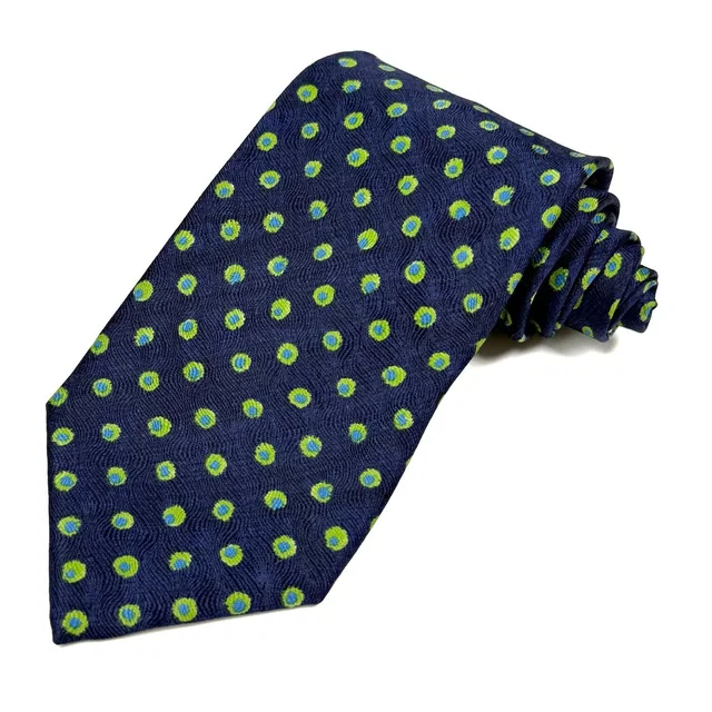 Bally Made In Italy Silk Tie Navy Blue Green Dotted Business Formal Necktie in blue|green Silk from Poshmark