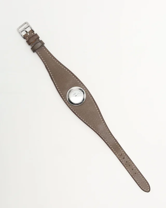 Hermès Faubourg Manchette 19mm Ref FG2.110 Rare Watch in Leather from A Retro Tale, photo 3 of 7