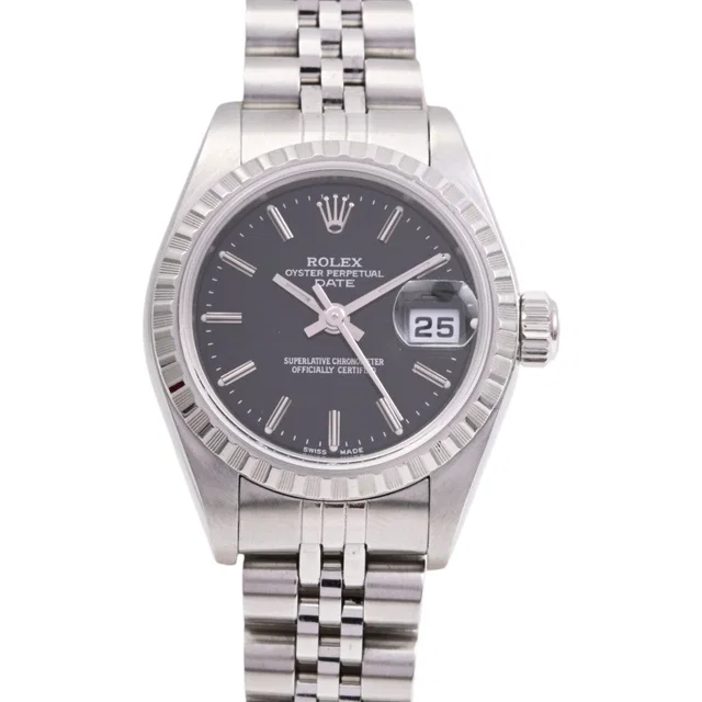 Rolex Made around 2002: Oyster Perpetual Date 26mm 79240 Automatic Black in Black from VINTAGE QOO TOKYO