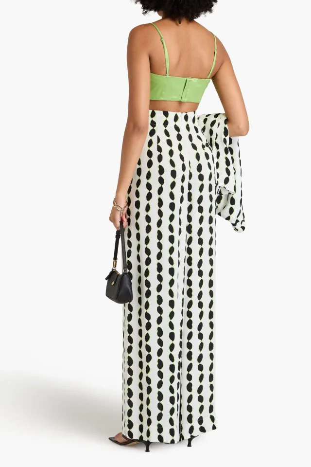 Diane von Furstenberg Jed printed crepe wide-leg pants in White, photo 3 of 4 from THE OUTNET