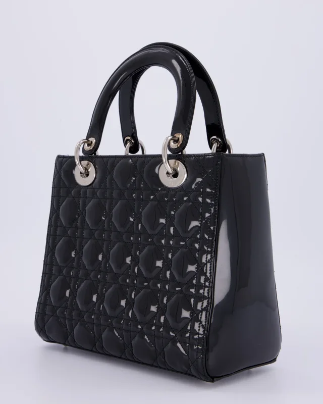 Black Patent Medium Lady Dior Bag in Black Patent leather from Sellier, photo 5 of 18