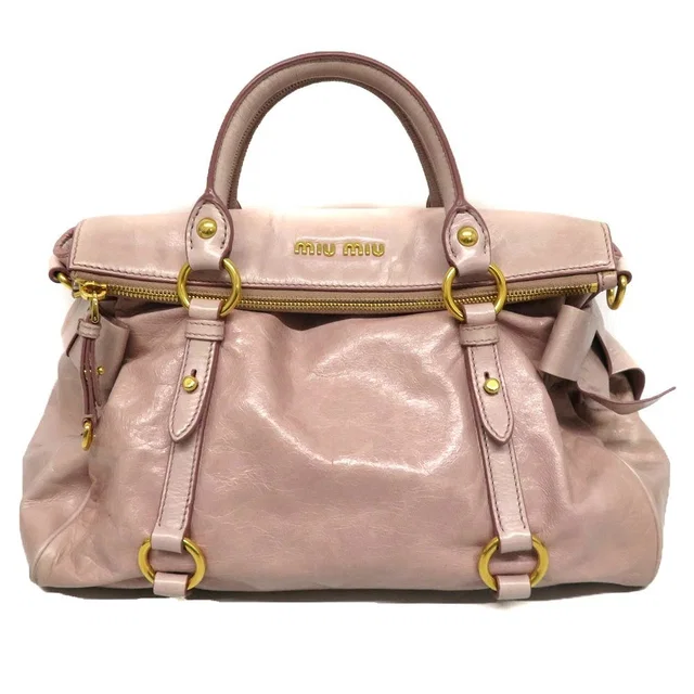 Miu Miu Vitello Lux Gathered Tote Mughetto Pink in pink from Poshmark