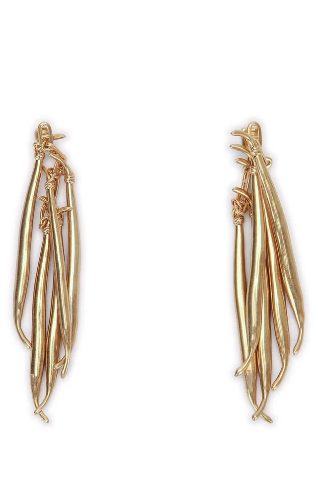 Jacquemus Les Boucles Haricots Earrings — Gold Principal:brass Aluminium in Gold from HEWI