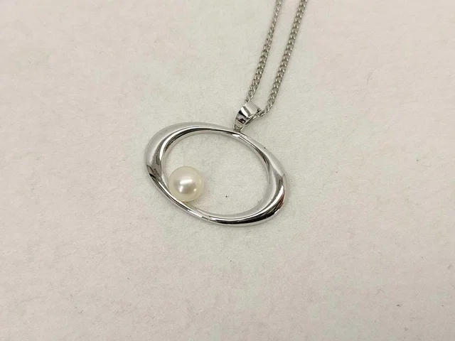 Mikimoto Silver And Cultured Pearl Pendant Necklace in silver|gray from Poshmark