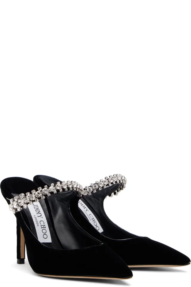 Jimmy Choo Black Bing 100 Heels, photo 4 of 5 from SSENSE