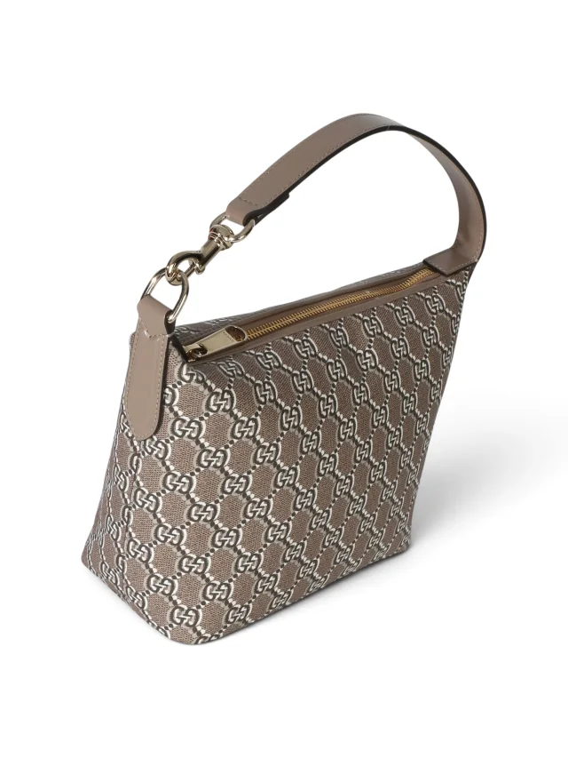Gucci Taupe GG Shadow Monogram Canvas Super Mini Ophidia Hobo in Taupe Coated canvas from Season 2 Consign, photo 3 of 8