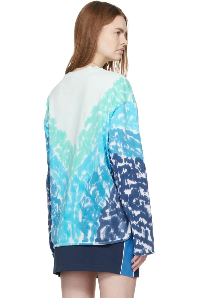 Casablanca Blue Surf Lotus Tie Dye Long Sleeve T-shirt, photo 3 of 4 from SSENSE